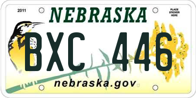 NE license plate BXC446