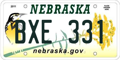 NE license plate BXE331