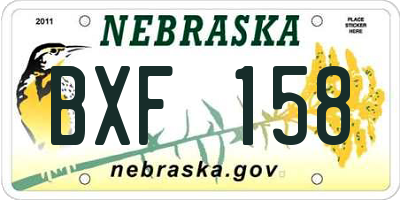 NE license plate BXF158