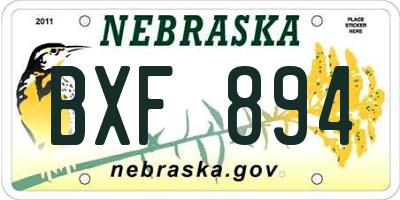 NE license plate BXF894