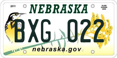 NE license plate BXG022
