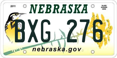 NE license plate BXG276