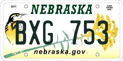 NE license plate BXG753