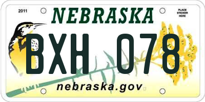 NE license plate BXH078