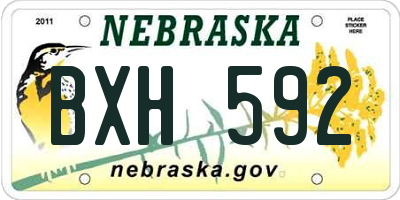 NE license plate BXH592
