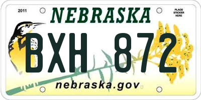 NE license plate BXH872