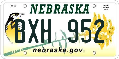 NE license plate BXH952