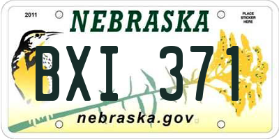 NE license plate BXI371