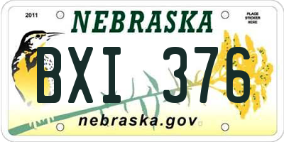 NE license plate BXI376