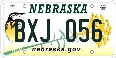 NE license plate BXJ056