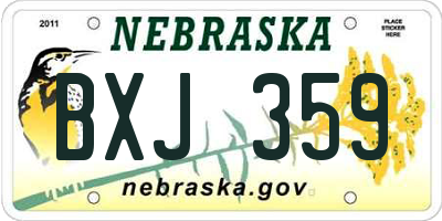 NE license plate BXJ359