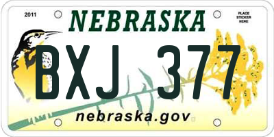 NE license plate BXJ377