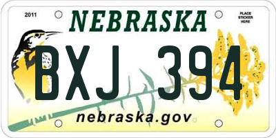 NE license plate BXJ394