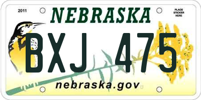 NE license plate BXJ475