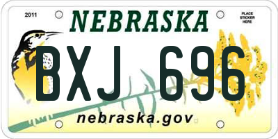 NE license plate BXJ696
