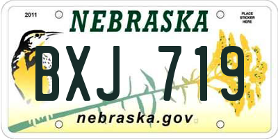 NE license plate BXJ719