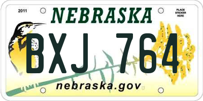 NE license plate BXJ764