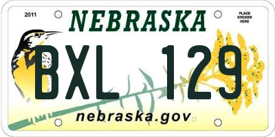 NE license plate BXL129