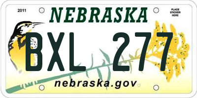 NE license plate BXL277