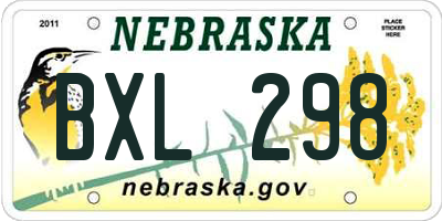 NE license plate BXL298