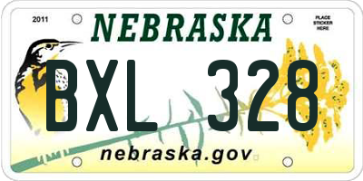 NE license plate BXL328
