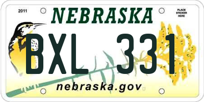 NE license plate BXL331