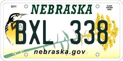 NE license plate BXL338