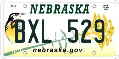 NE license plate BXL529