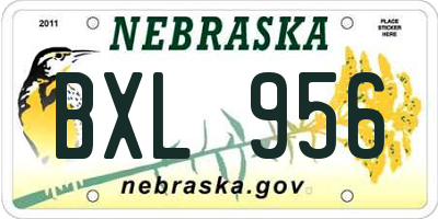NE license plate BXL956