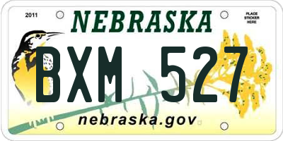 NE license plate BXM527