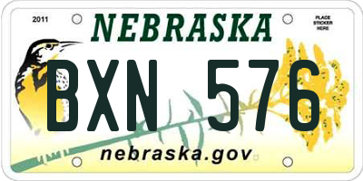 NE license plate BXN576