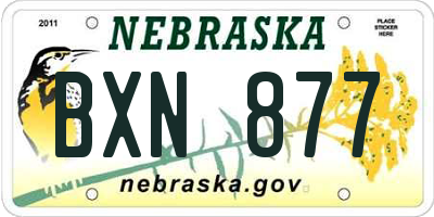 NE license plate BXN877
