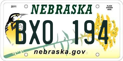 NE license plate BXO194