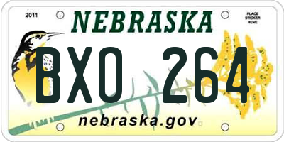 NE license plate BXO264
