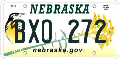 NE license plate BXO272