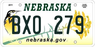 NE license plate BXO279