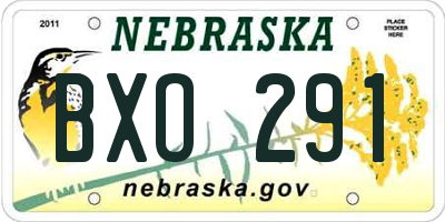 NE license plate BXO291