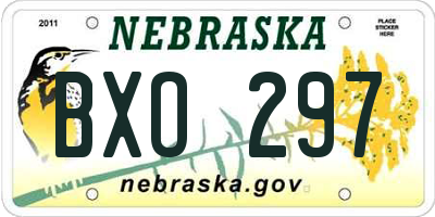 NE license plate BXO297