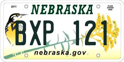 NE license plate BXP121