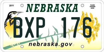 NE license plate BXP176