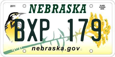 NE license plate BXP179