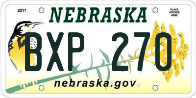 NE license plate BXP270