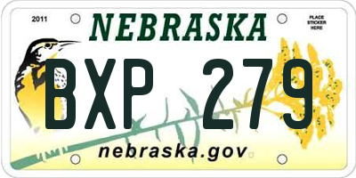 NE license plate BXP279