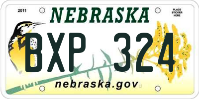 NE license plate BXP324