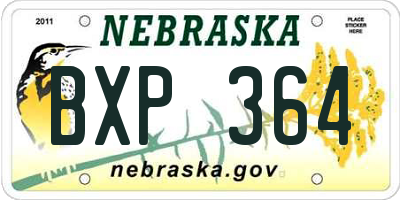 NE license plate BXP364