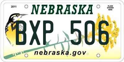 NE license plate BXP506