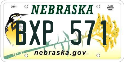 NE license plate BXP571