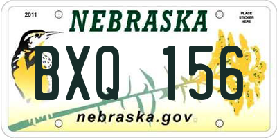 NE license plate BXQ156