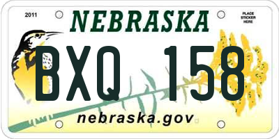 NE license plate BXQ158