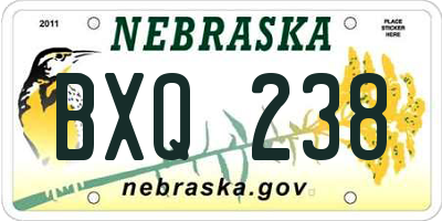 NE license plate BXQ238